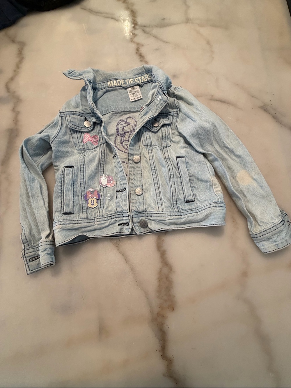 Disney Light Blue Denim Jean Jacket with Minnie Patches